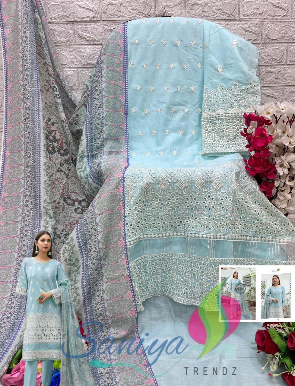 Maria B Chikankari Vol 27 By Saniya Cotton Pakistani Suits Wholesale Market In Surat